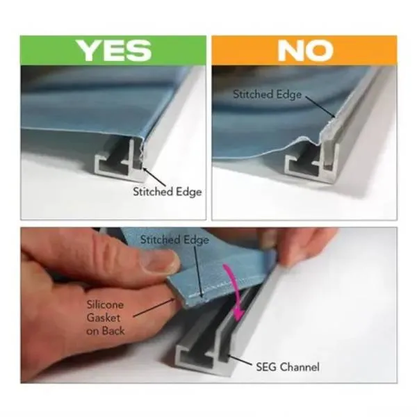 Insert the silicone beading with the fabric folded over.