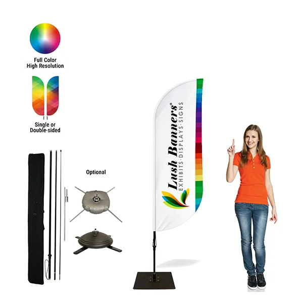 6.5ft Custom Feather Banners Design