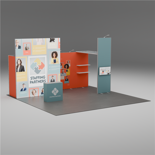 10x20 NexGen Modular Backlit Trade Show Booth W/ Wing Bridge | Lush Banners