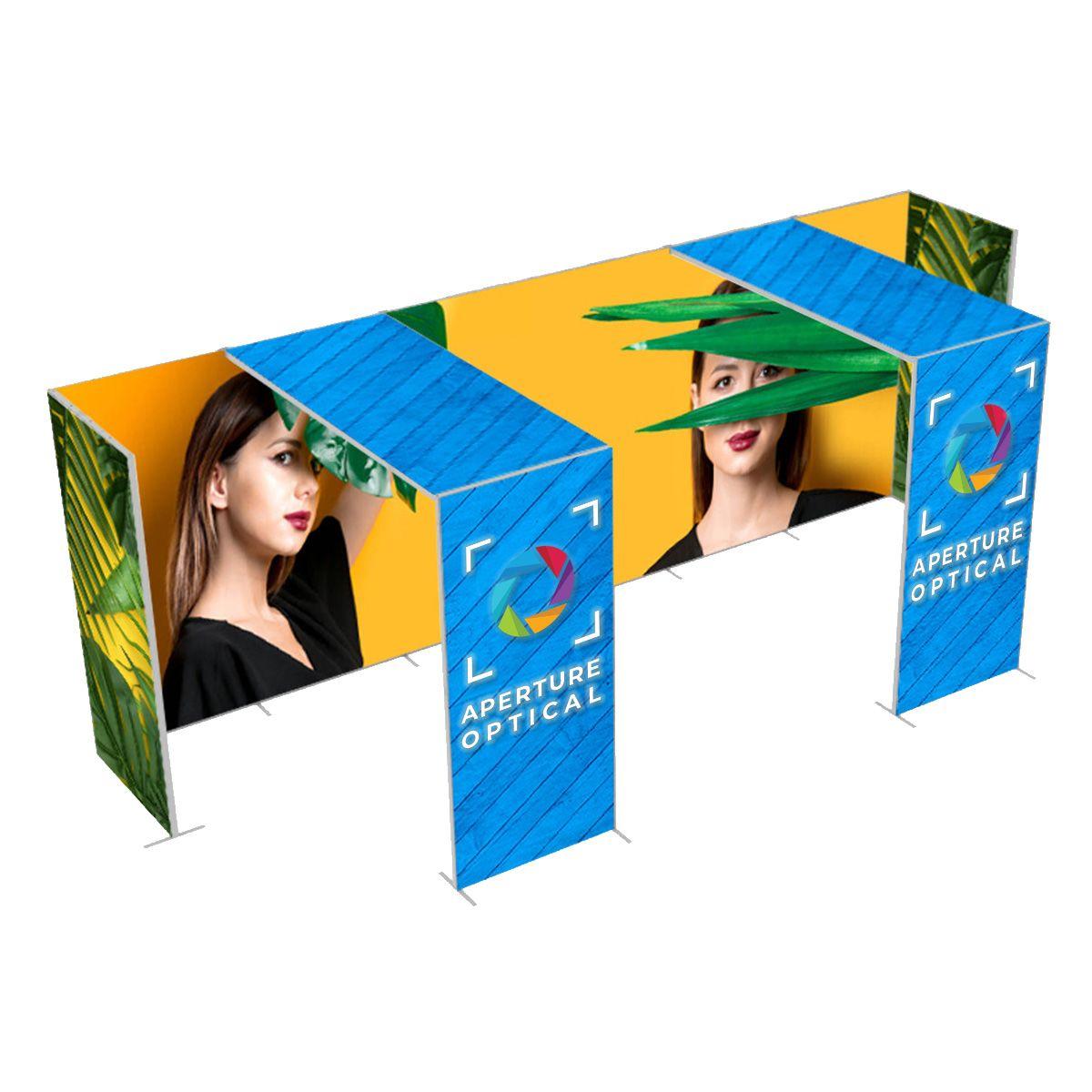 20x10 SEG QuickWall Booth with Dual Bridge and Side Panels | Lush Banners